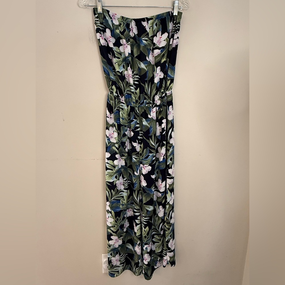 Show Me Your MuMu Estelle Jumpsuit strapless tropical floral SZ SM